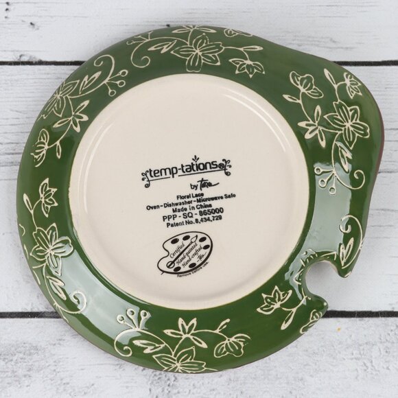 Temp-Tations Floral Lace Green 24 oz Soup Mug with Cover & Underplate - Picture 11 of 11